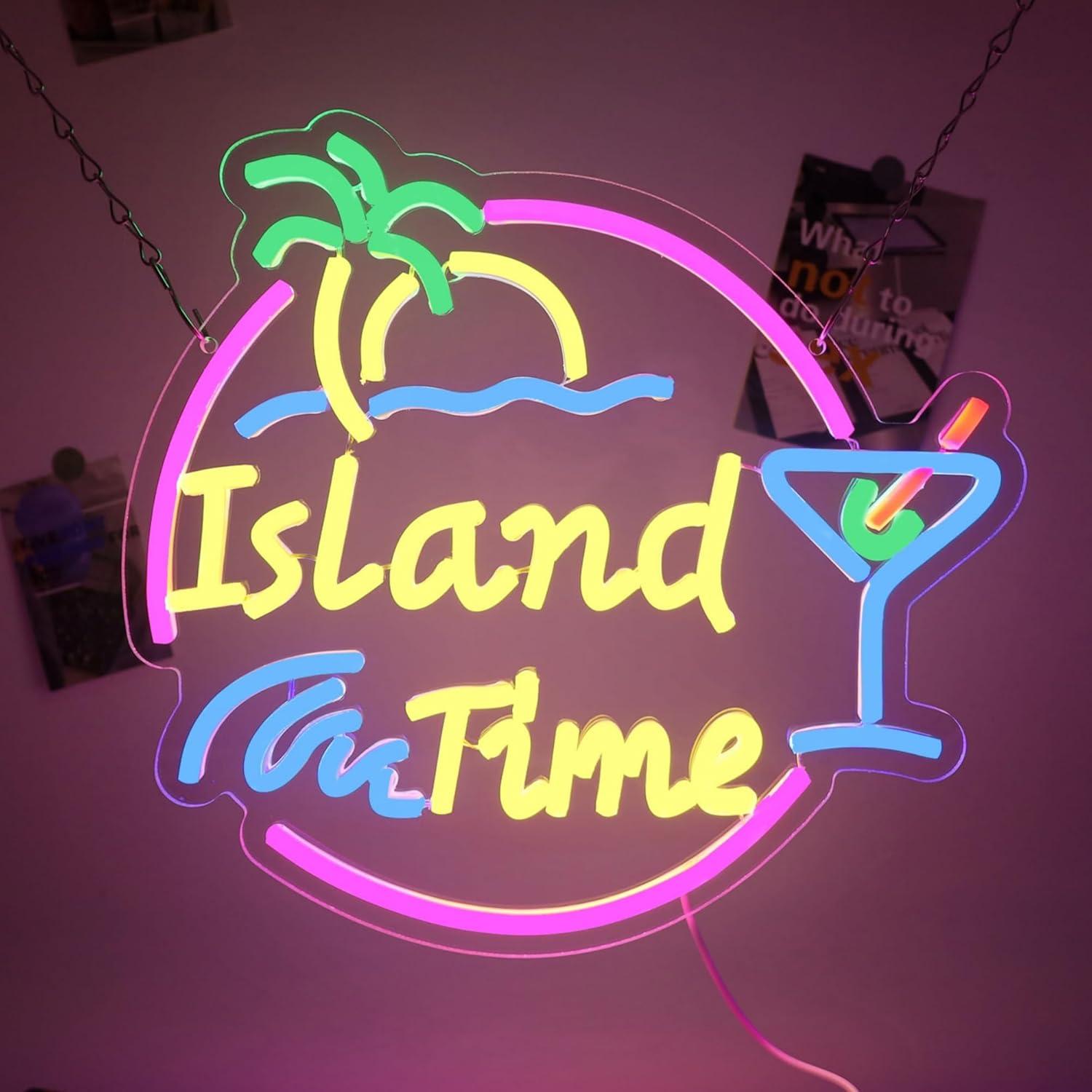 Lighting Decor For Home - Island Time Neon Sign LED Light