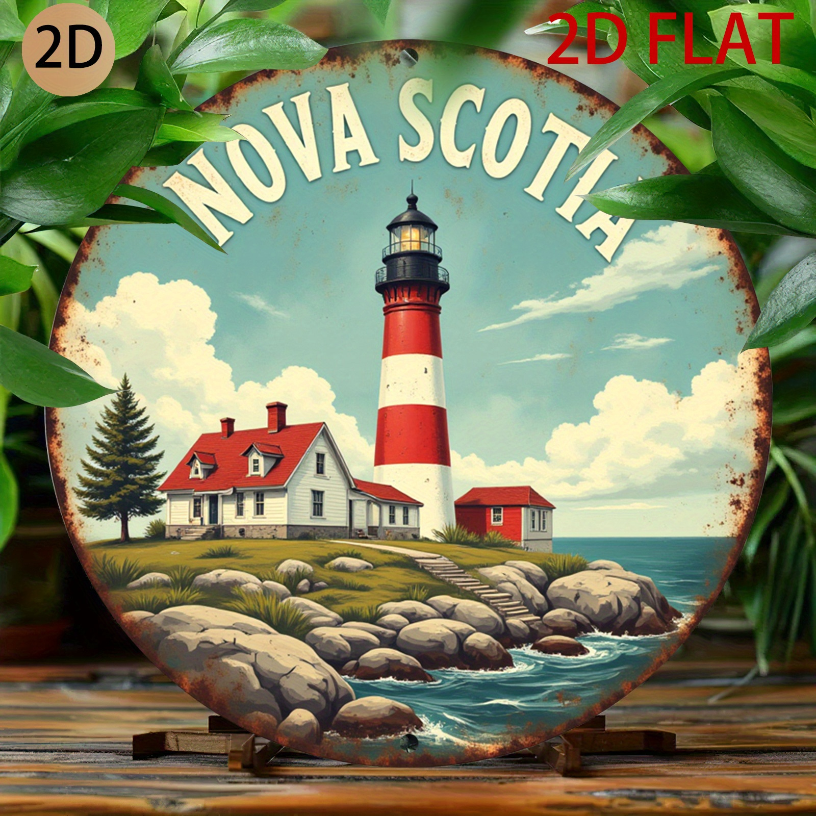 Nova Decor & Lighting Vase Glass Brun 26Cm - Nova Scotia Lighthouse Coastal - Tin