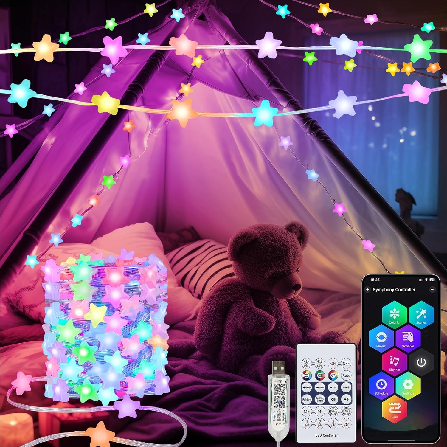 Lighting Decor Bedroom - 33Ft 16 Million Color Changing Star