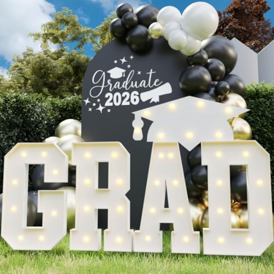 Light Up Letters Marquee - Graduation Decorations 2026, 2.3FT GRAD Marquee