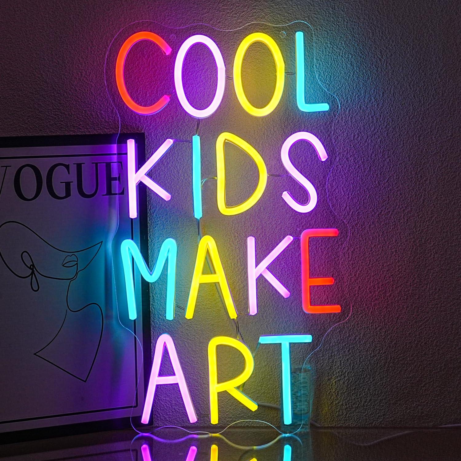 Lighting Decor Bedroom - Cool Kids Make Art Neon Sign