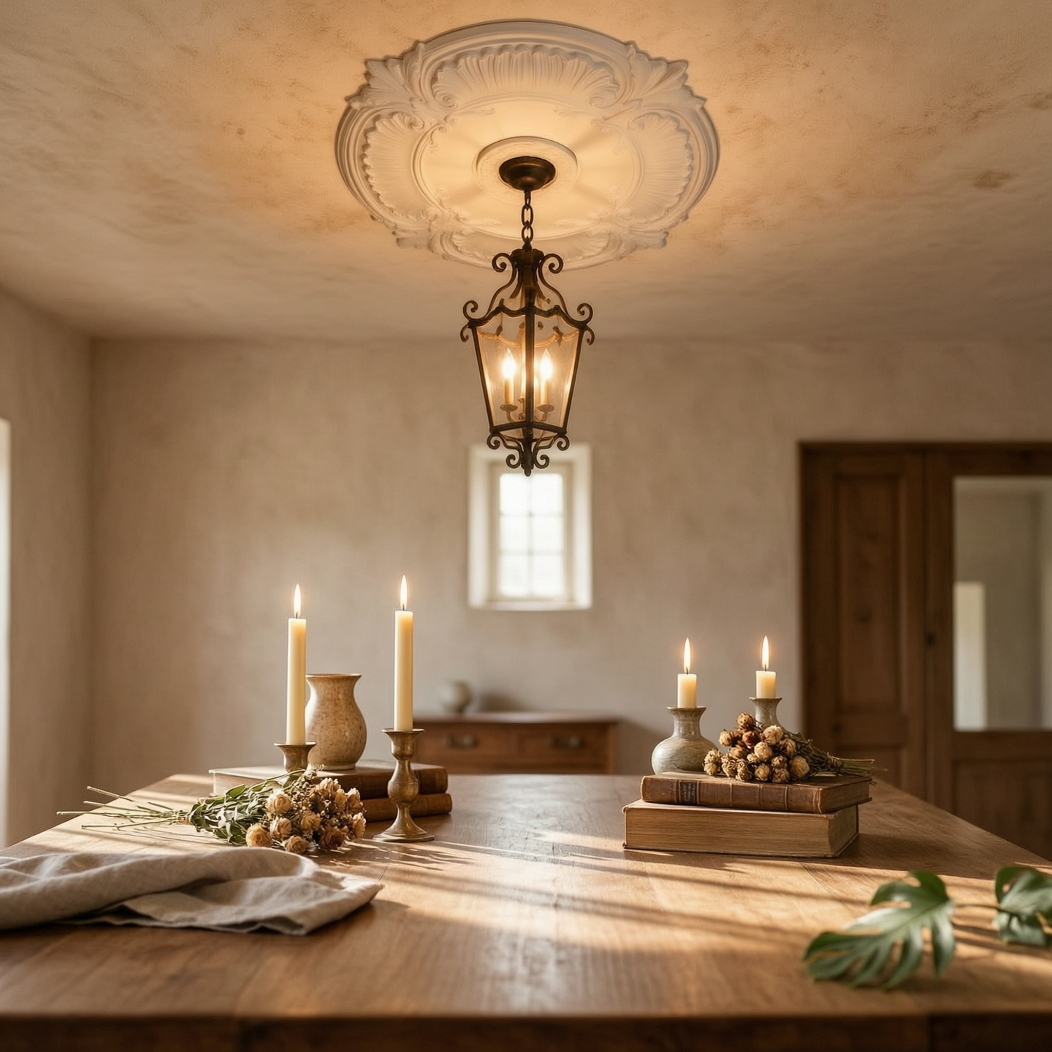 Lighting Decorative - Round PU Ceiling Medallion Ornate Decorative