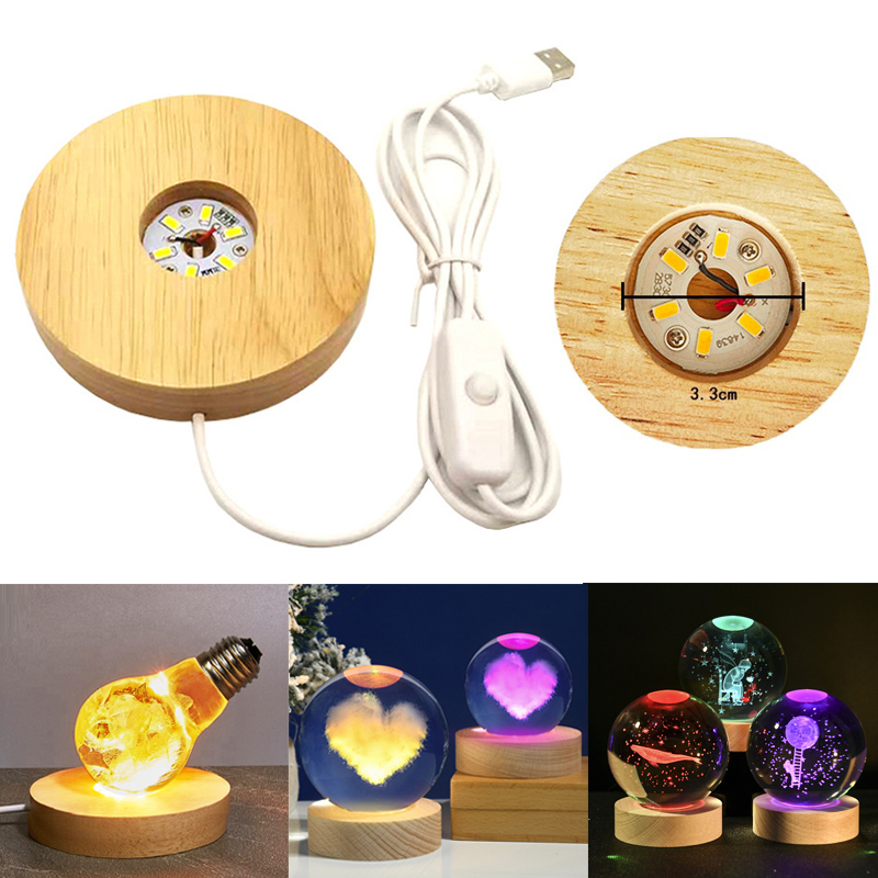 Resin Art Display Round Wood C - Lighting Decoration Stand บทวิจารณ์และราคา