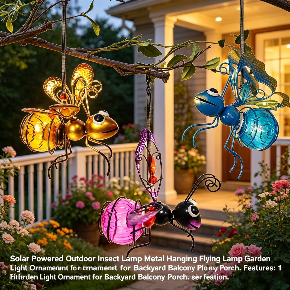 Hanging Solar Insect Statue wi - Lighting Bug Decor บทวิจารณ์และราคา