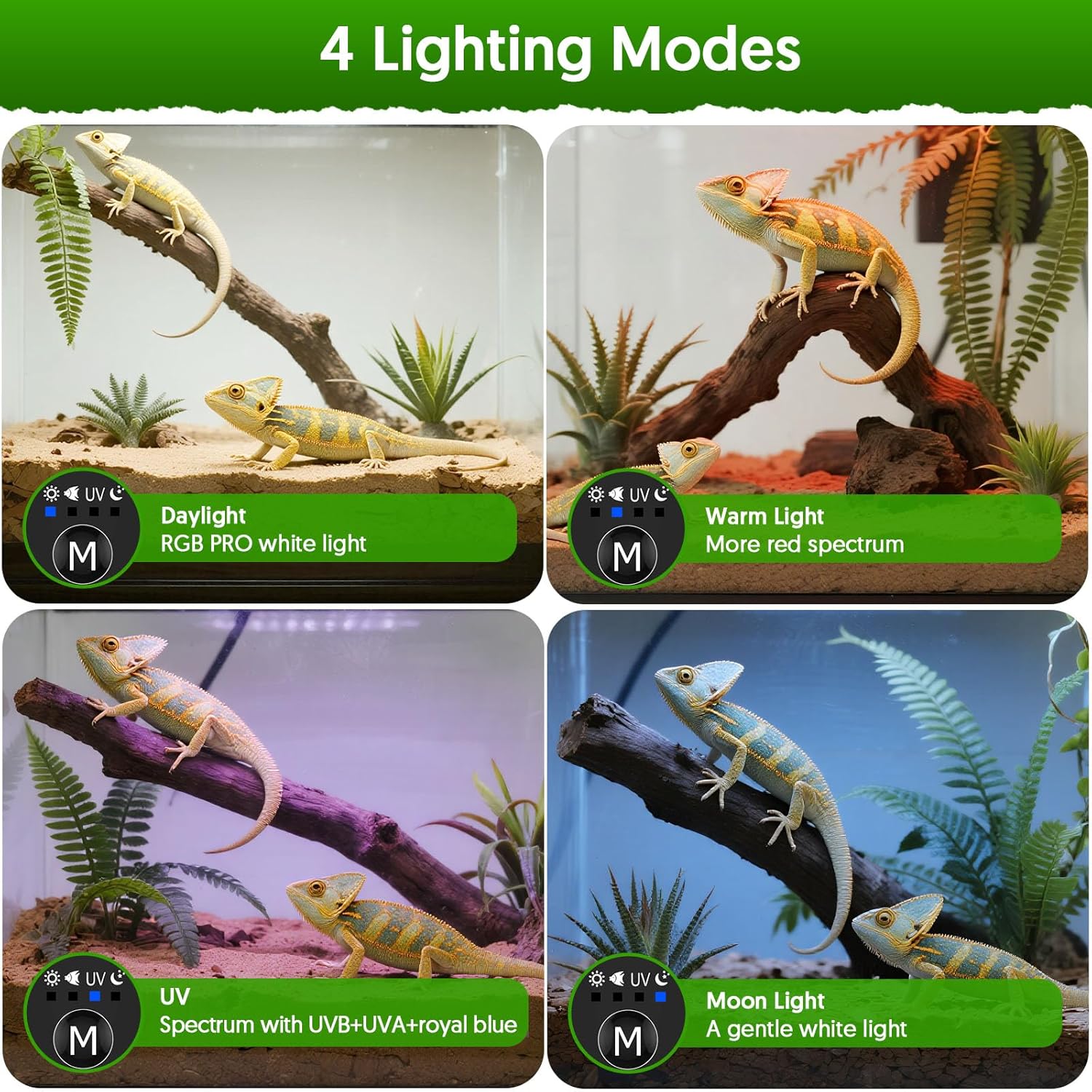 24W LED UVA UVB Reptile Lamp w - Gecko Lighting & Decor บทวิจารณ์และราคา