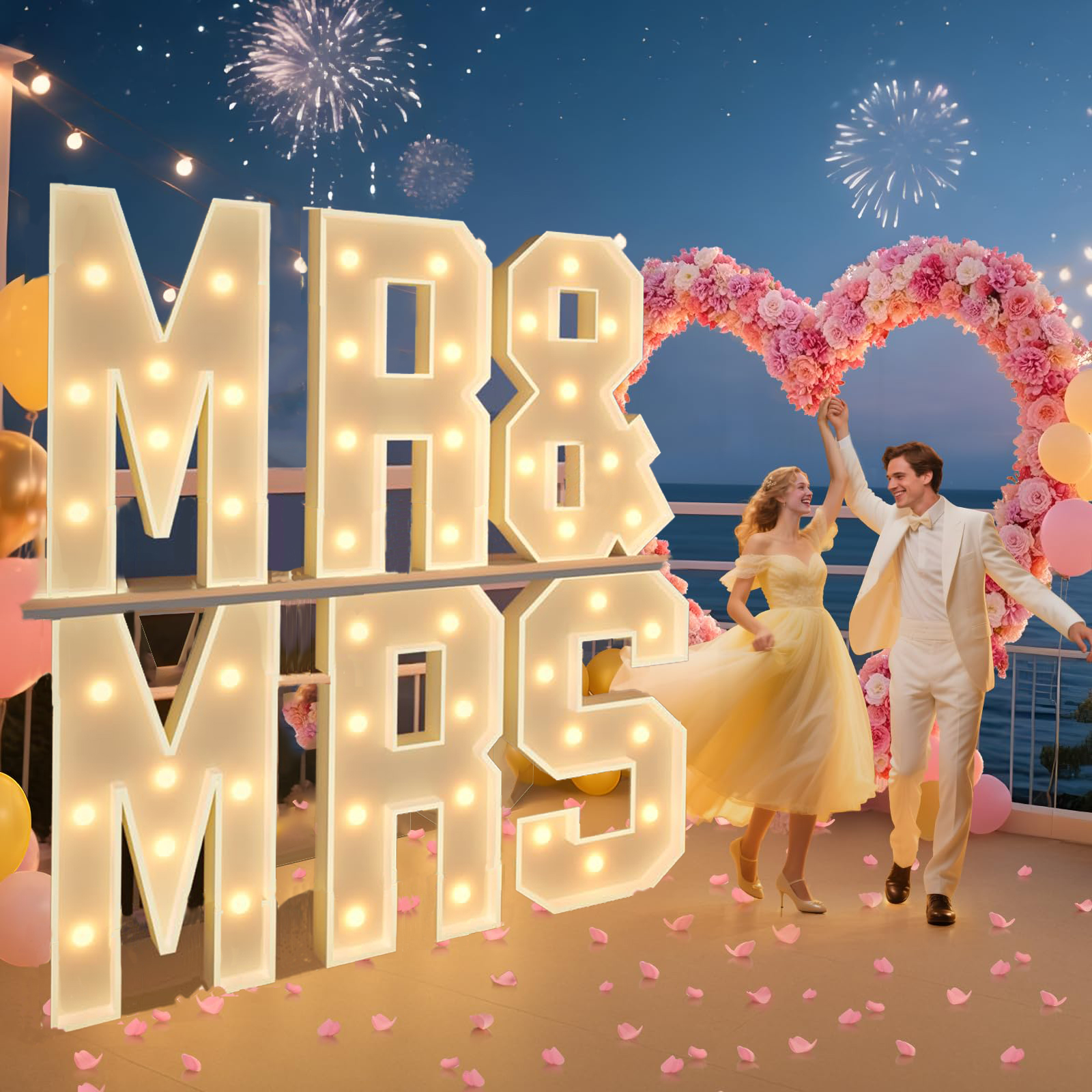 120CM/4FT DIY Marquee Letters  - Light Up Letters Marquee บทวิจารณ์และราคา