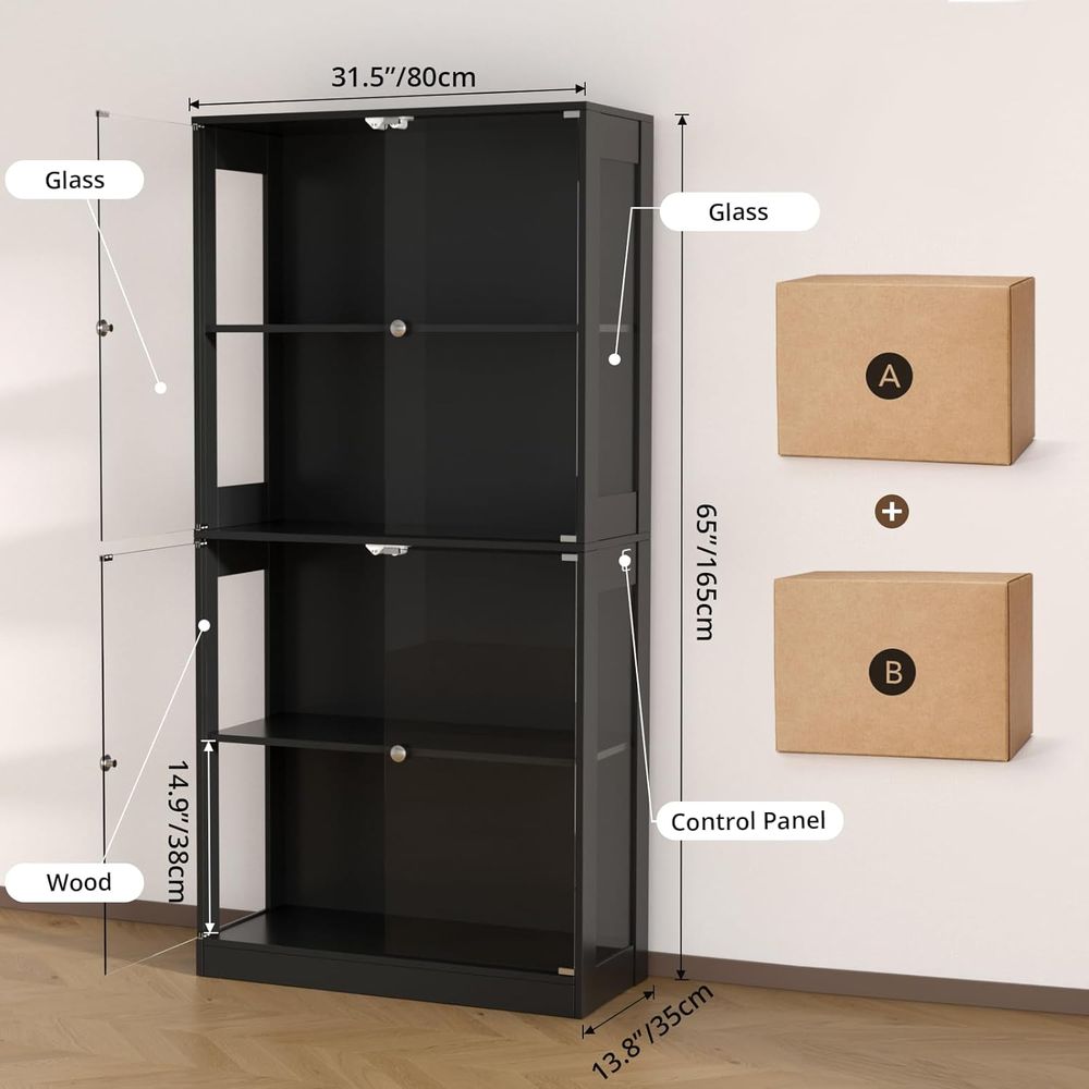 65 Glass Door Display Cabinet, - Lighting & Home Decor Studio บทวิจารณ์และราคา