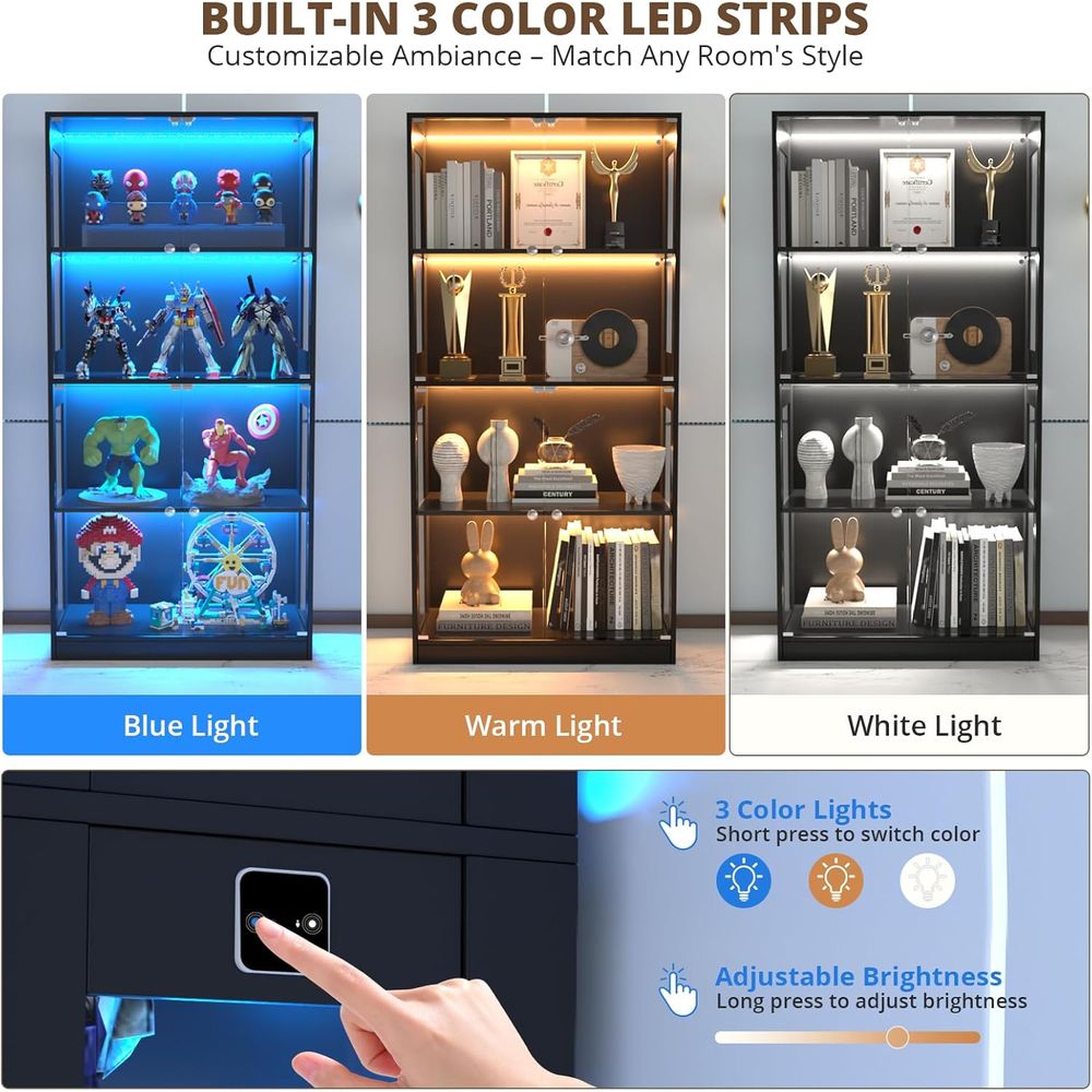 65 Glass Door Display Cabinet, - Lighting & Home Decor Studio บทวิจารณ์และราคา