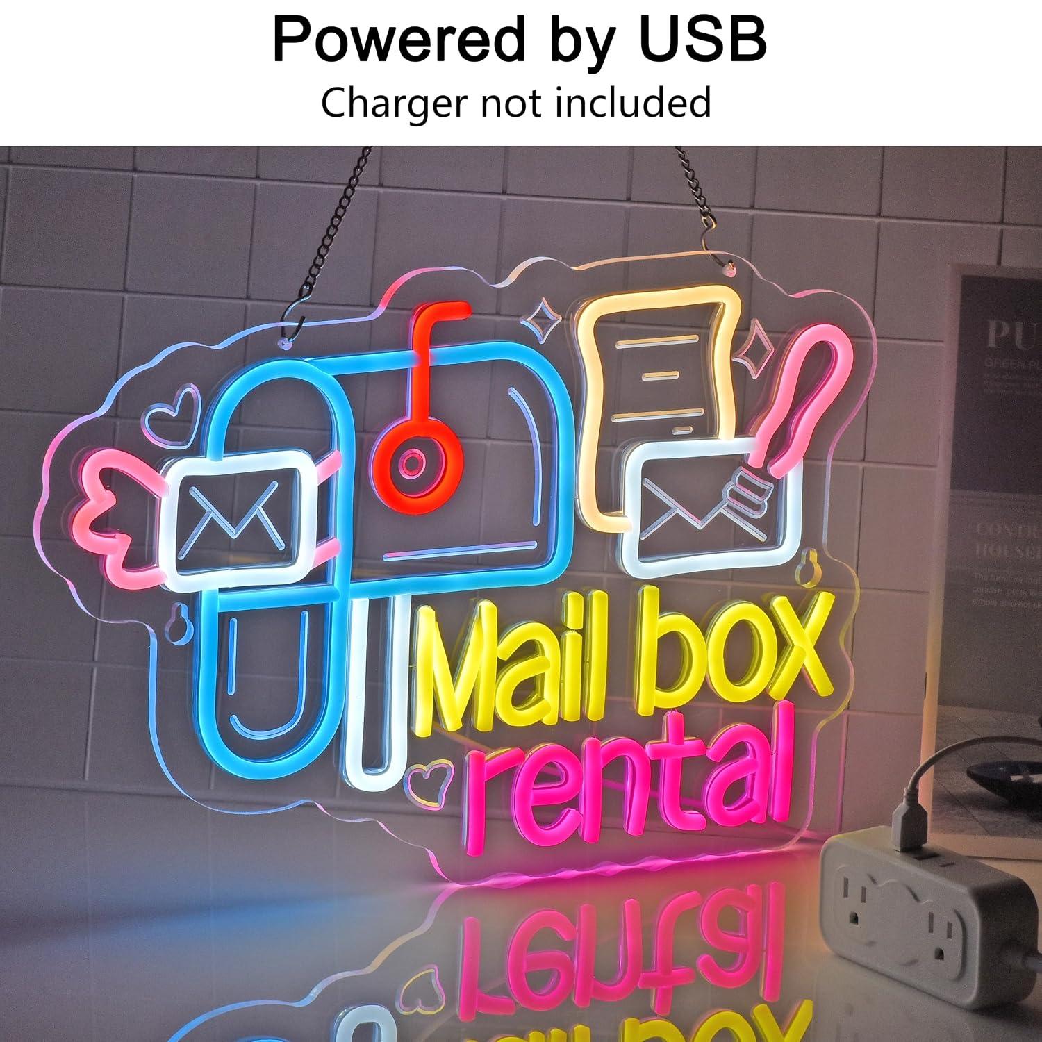 Mail Box Rental Neon Sign USB  - Lighting Decor Rentals บทวิจารณ์และราคา