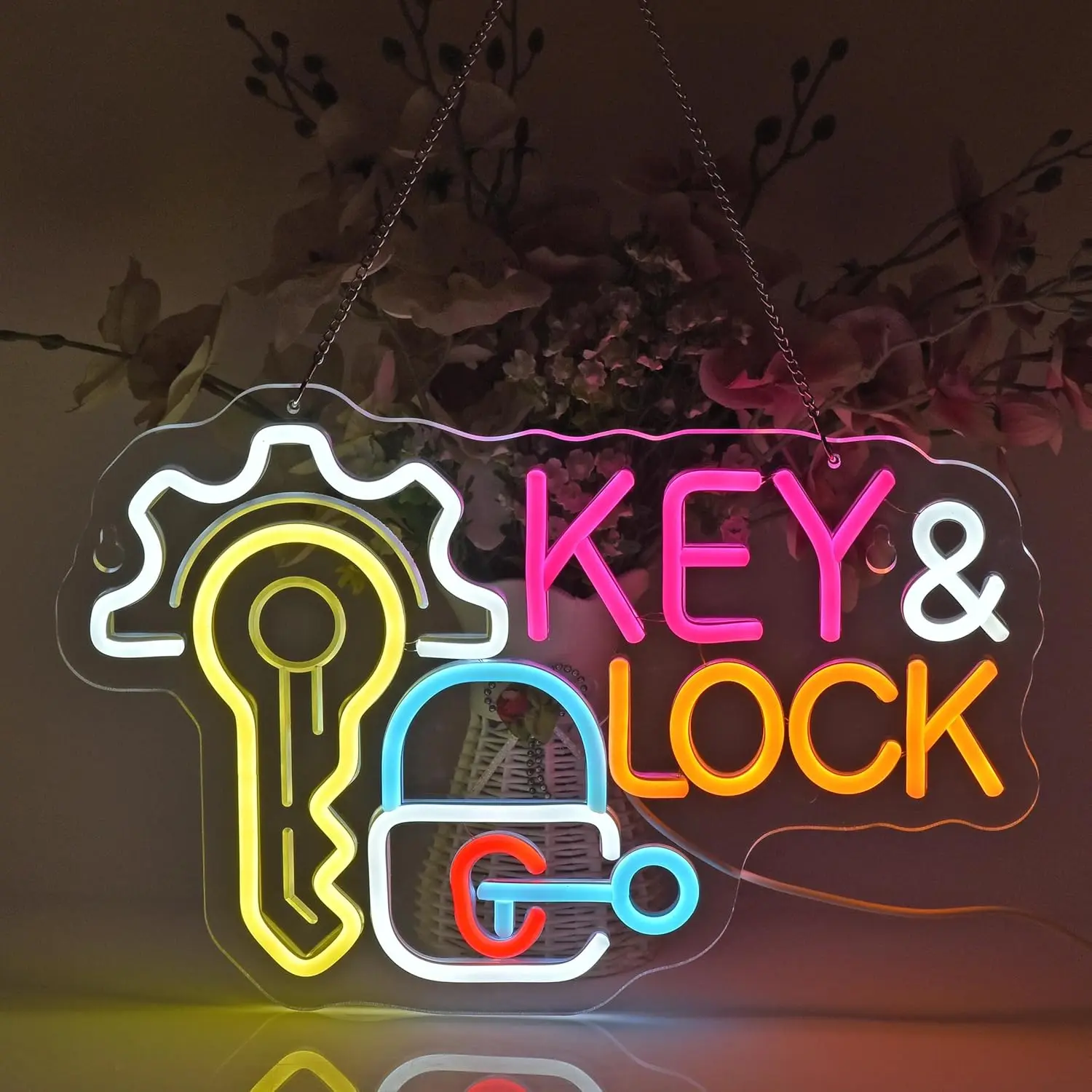 Key Lock Neon Sign Hanging Neo - Lighting Decor Rentals บทวิจารณ์และราคา