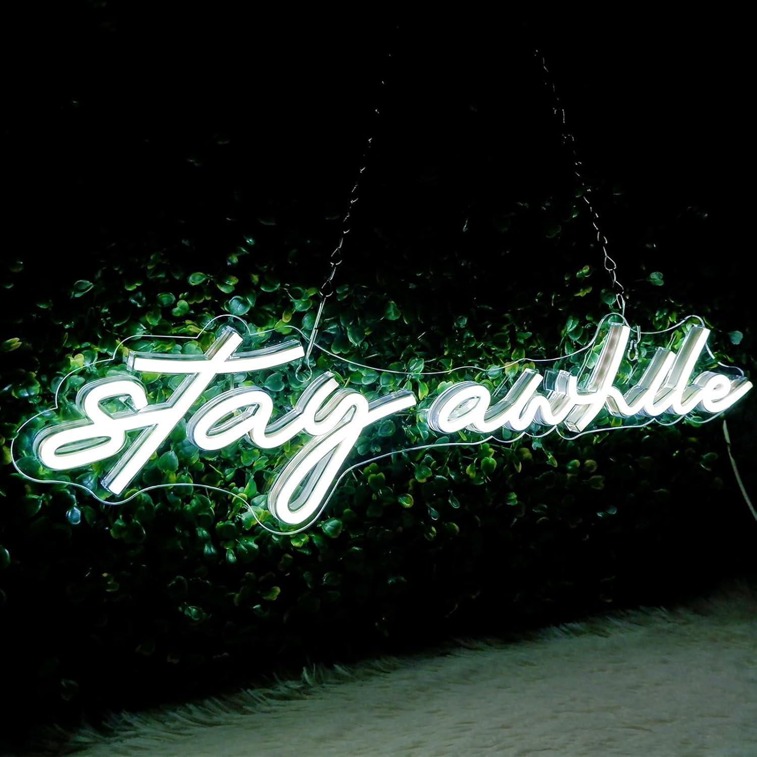 Stay Awhile Neon Signs USB Dim - Lighting Decor For Home บทวิจารณ์และราคา
