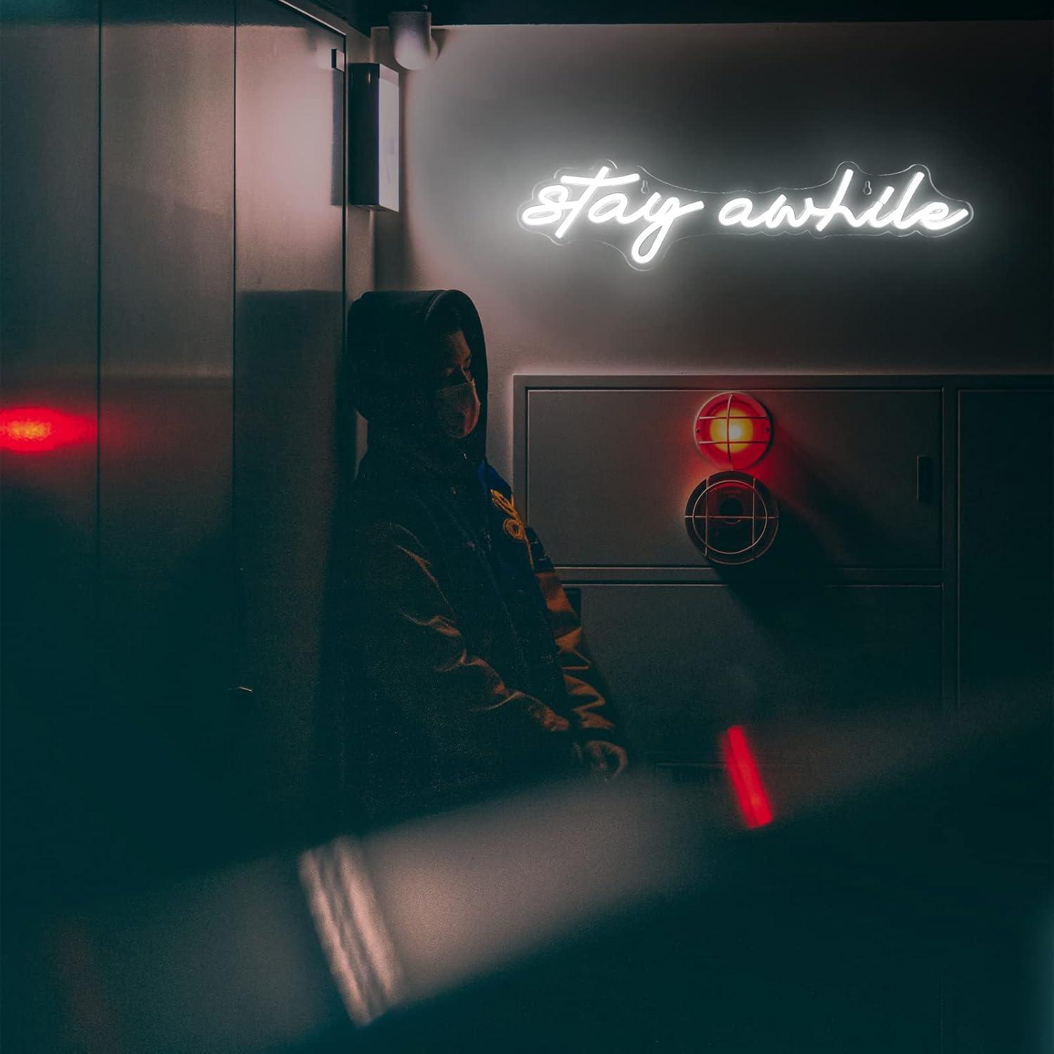 Stay Awhile Neon Signs USB Dim - Lighting Decor For Home บทวิจารณ์และราคา