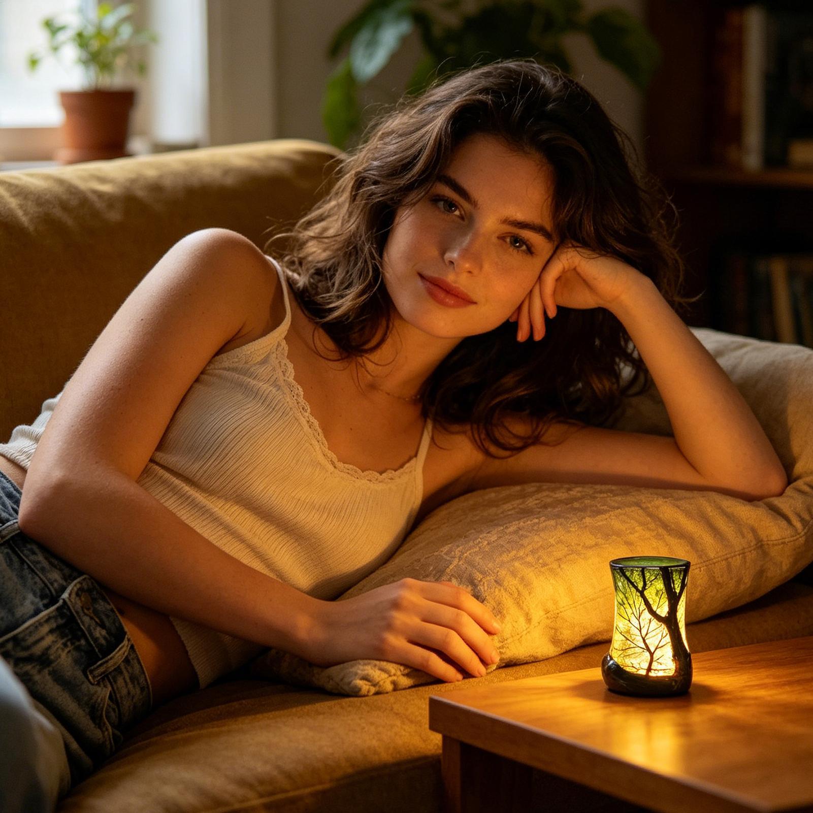 Bedside Table Lamp Forest Nigh - Lighting Decor Bedroom บทวิจารณ์และราคา