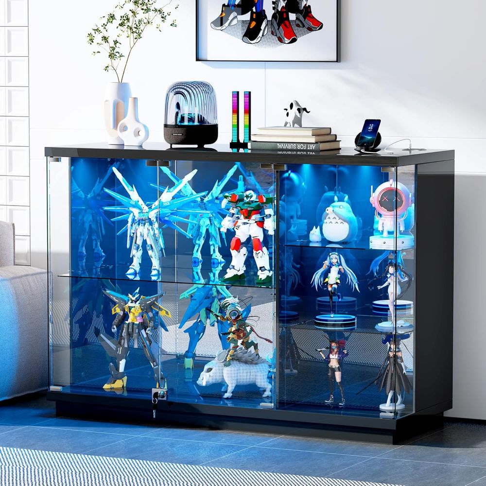 Glass Display Cabinet with Loc - Lighting & Home Decor Studio บทวิจารณ์และราคา