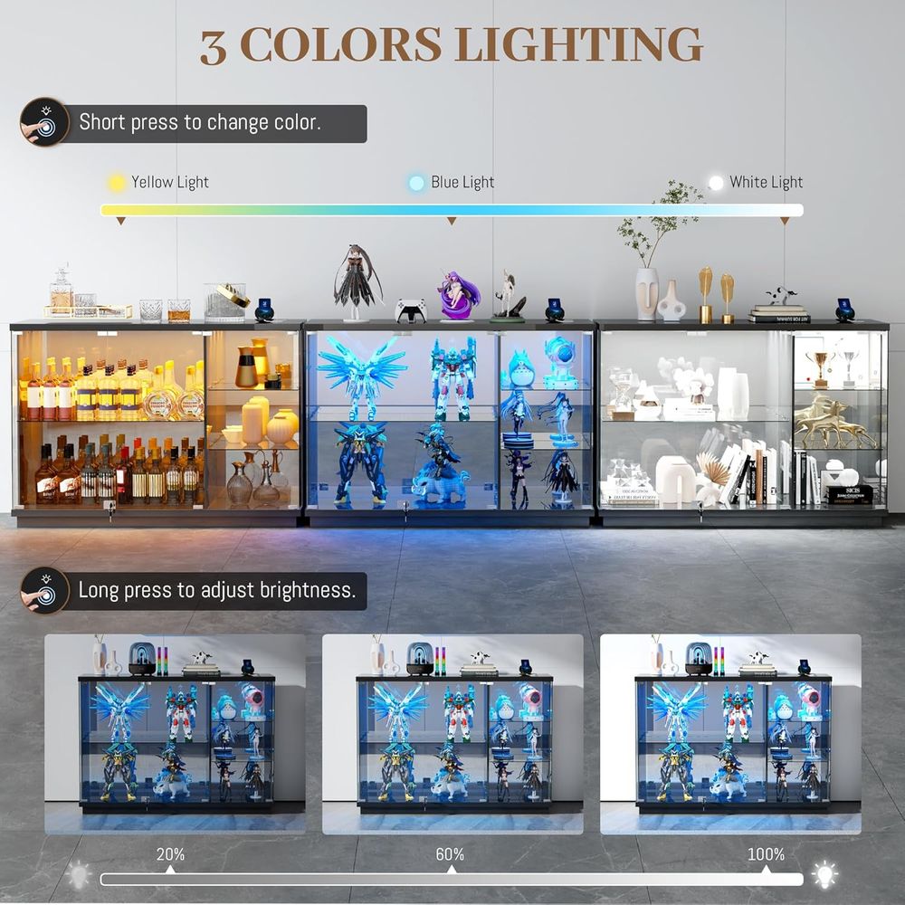 Glass Display Cabinet with Loc - Lighting & Home Decor Studio บทวิจารณ์และราคา