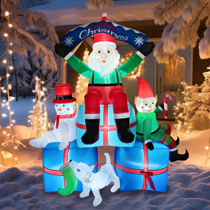 2.1M/6.8FT Inflatable Santa Cl - Santa'S Elves Holiday Lighting & Decor Llc บทวิจารณ์และราคา