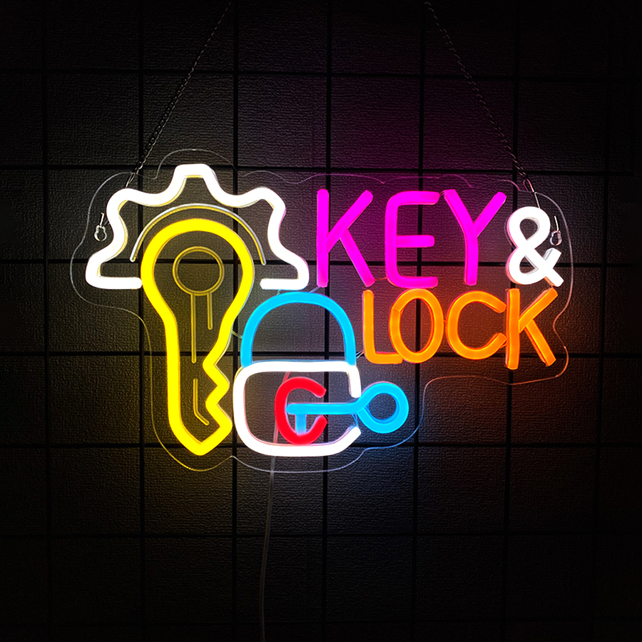 Key and Lock Neon Sign for Wal - Lighting Decor Rentals บทวิจารณ์และราคา
