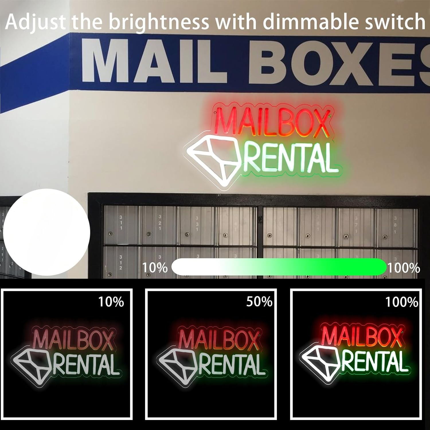 Mailbox Rental Neon Sign USB P - Lighting Decor Rentals บทวิจารณ์และราคา