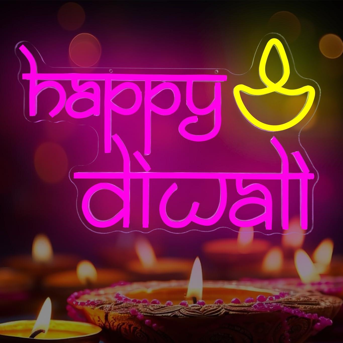 Happy Diwali Neon Sign USB Pow - Lighting Decor For Home บทวิจารณ์และราคา