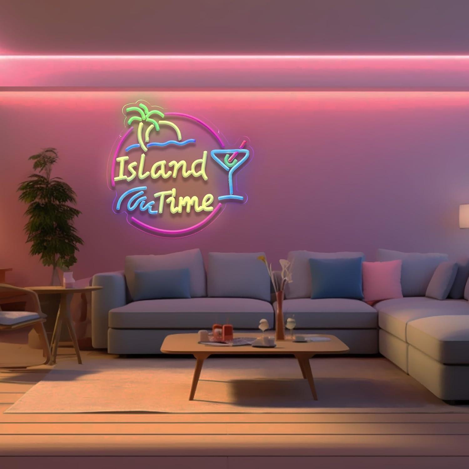 Island Time Neon Sign LED Ligh - Lighting Decor For Home บทวิจารณ์และราคา