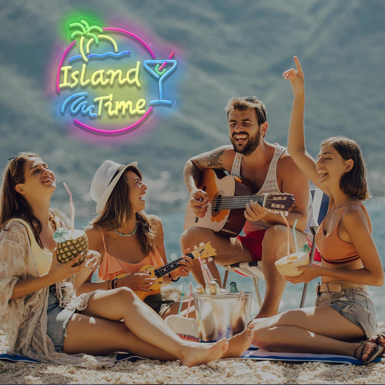 Island Time Neon Sign LED Ligh - Lighting Decor For Home บทวิจารณ์และราคา