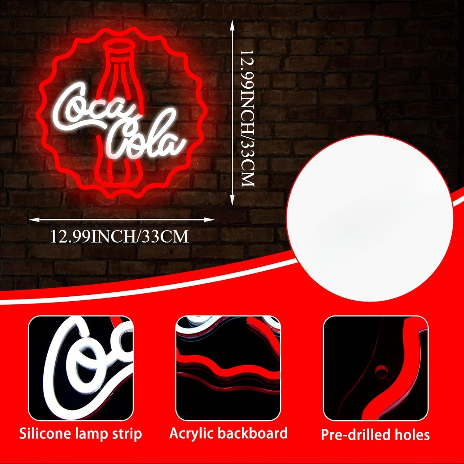 Cola Neon Sign Art Wall Light  - Lighting Decor Bedroom บทวิจารณ์และราคา