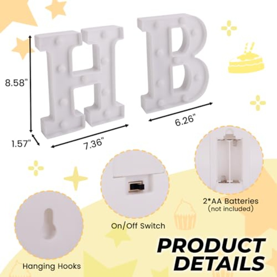 Happy Birthday Decoration Ligh - Light Up Letters Marquee บทวิจารณ์และราคา