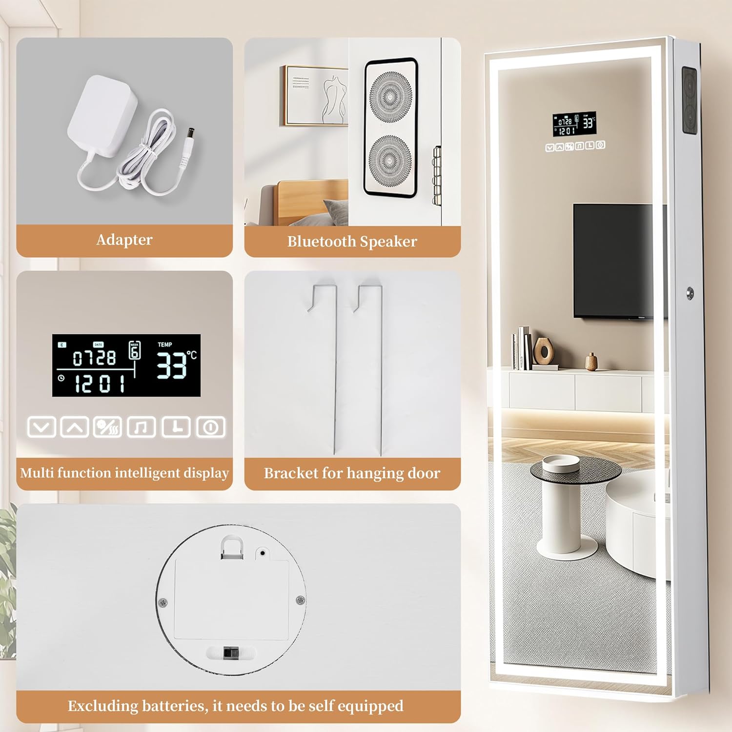LED Mirror Jewelry Cabinet wit - Lighting & Home Decor Studio บทวิจารณ์และราคา