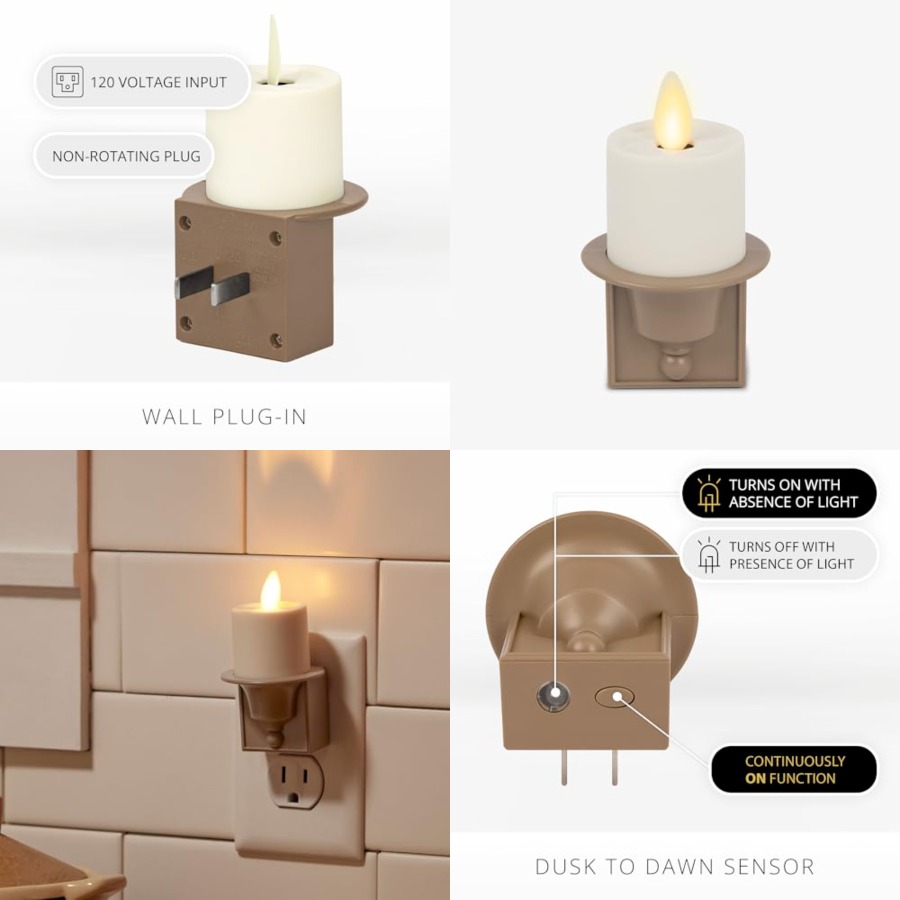 Flameless Candle Nightlight w/ - Decor Timeless Lighting บทวิจารณ์และราคา