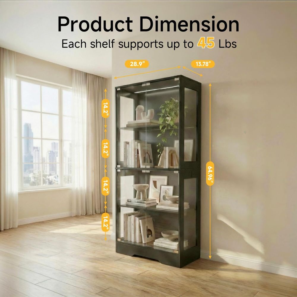 5.5ft Tall 2-Door Glass Displa - Lighting & Home Decor Studio บทวิจารณ์และราคา