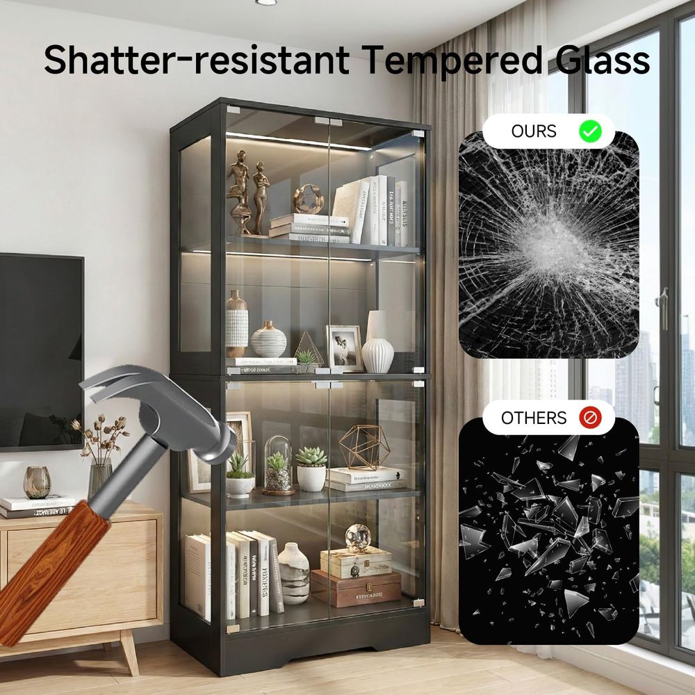 5.5ft Tall 2-Door Glass Displa - Lighting & Home Decor Studio บทวิจารณ์และราคา