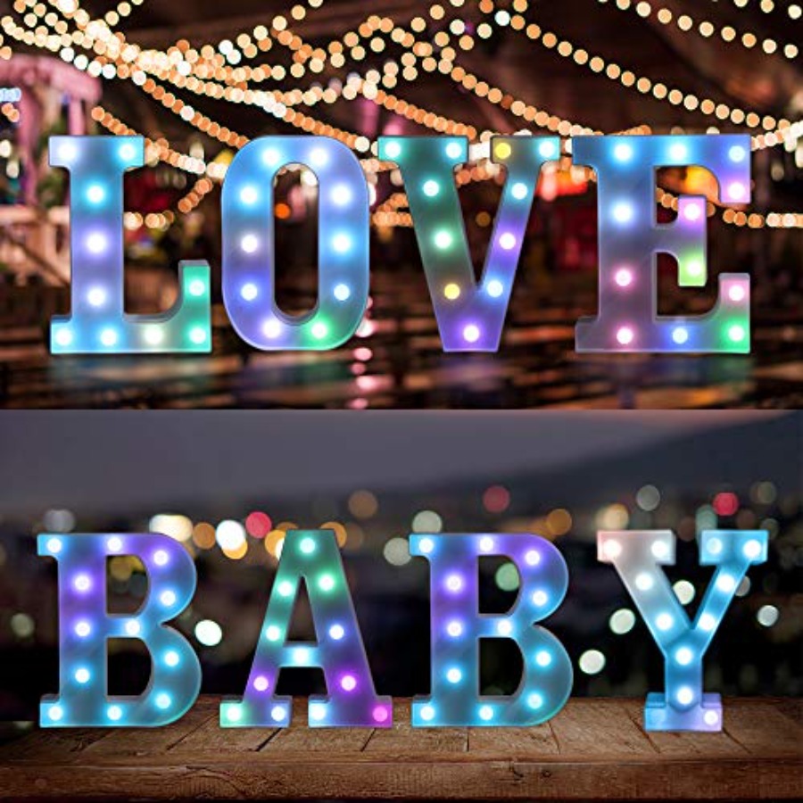 ful LED Letter Lights with Rem - Light Up Letters Marquee บทวิจารณ์และราคา