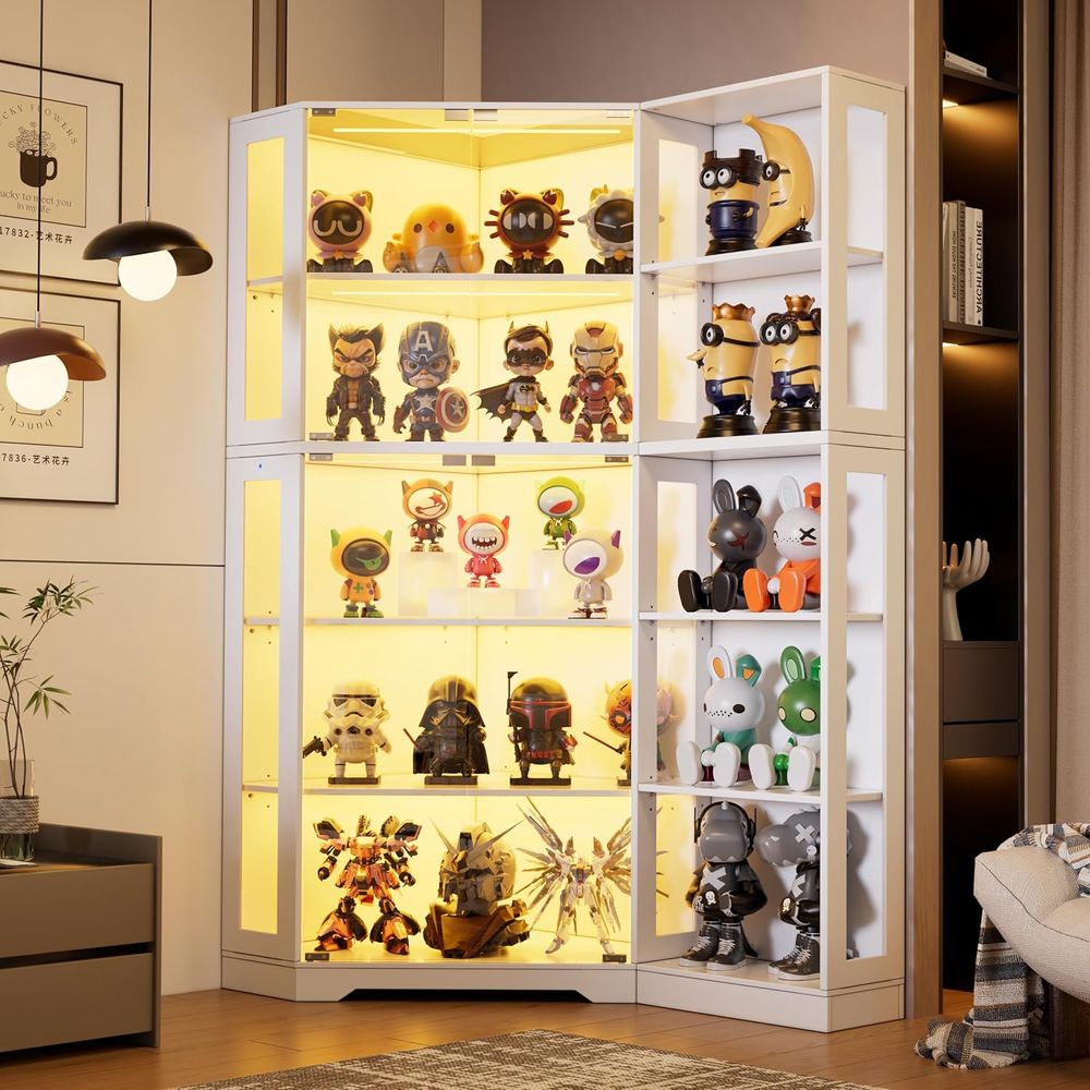 5-Tier Glass Display Cabinet w - Lighting & Home Decor Studio บทวิจารณ์และราคา