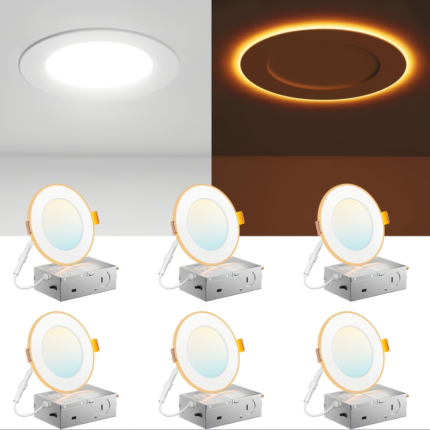 12/6 Pack 4/6 Inch 5CCT LED Re - Led Lighting Decor บทวิจารณ์และราคา