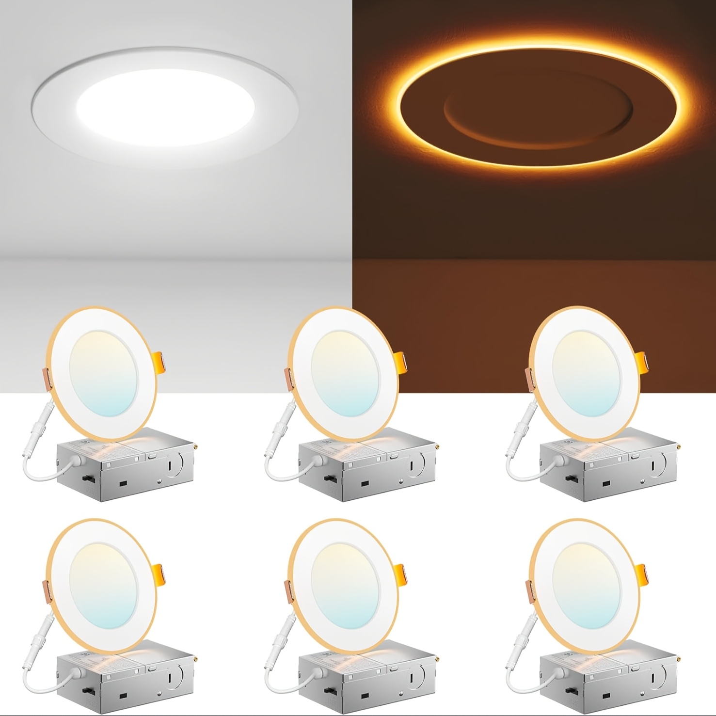 12/6 Pack 4/6 Inch 5CCT LED Re - Led Lighting Decor บทวิจารณ์และราคา
