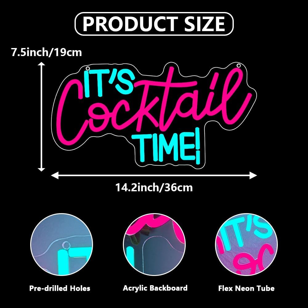 Cocktails Neon Sign USB Powere - Lighting Decor Bedroom บทวิจารณ์และราคา