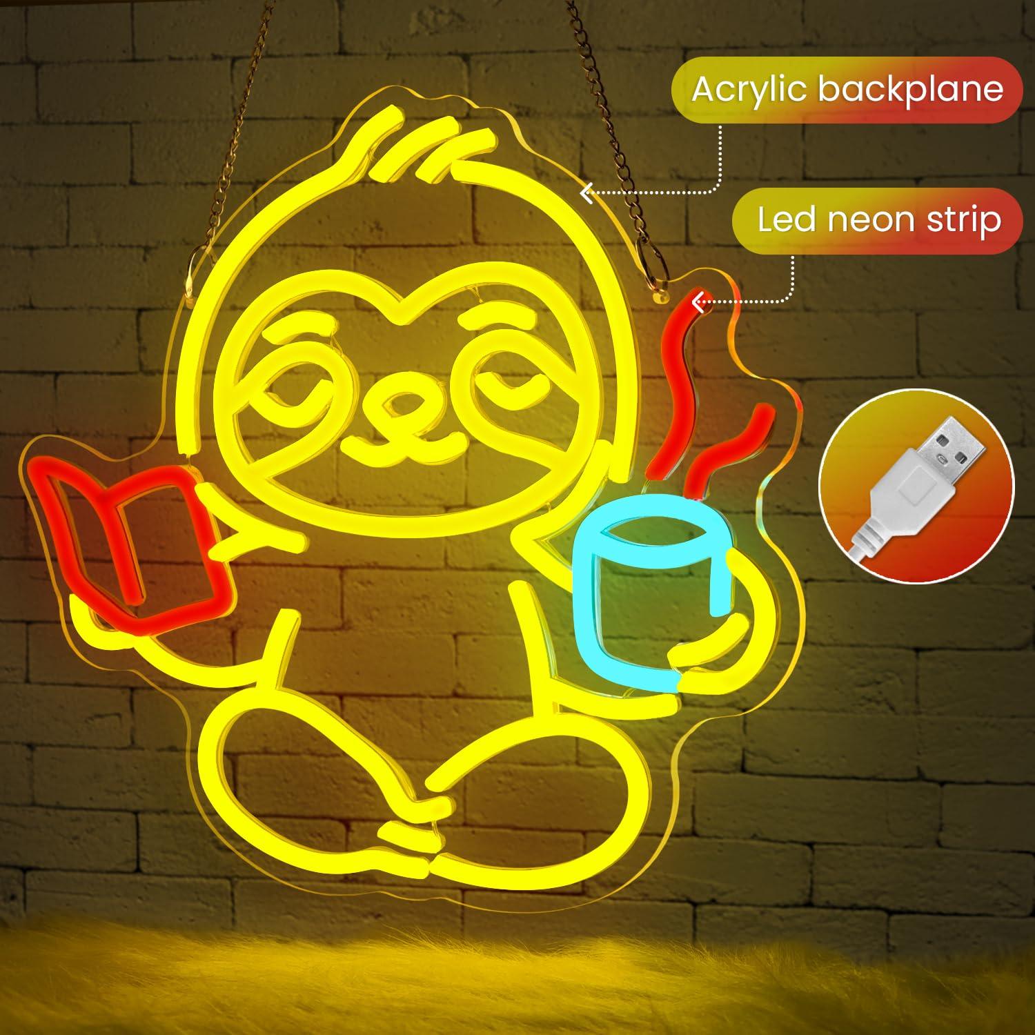 Sloth Neon Sign USB Dimmable L - Lighting Decor For Home บทวิจารณ์และราคา