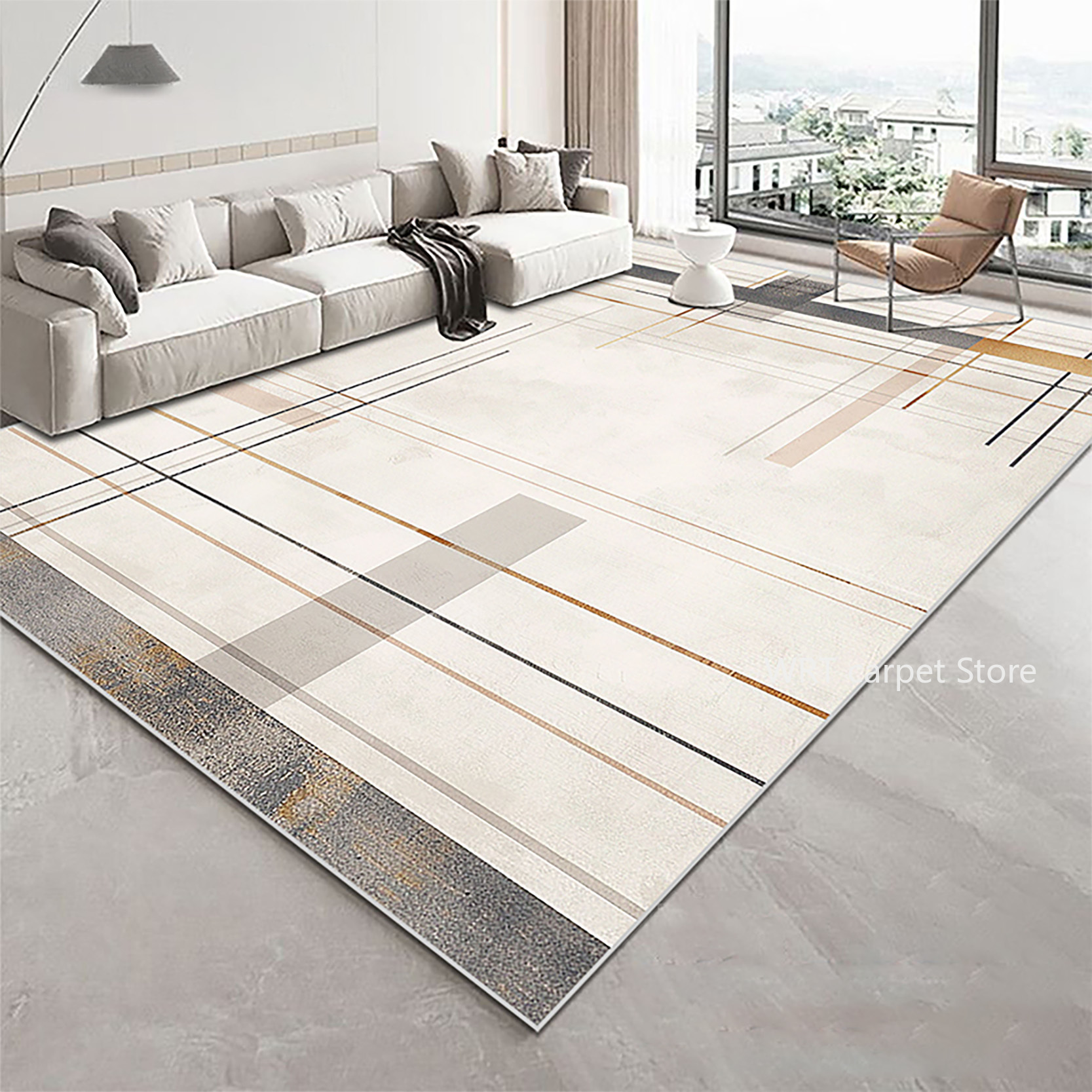 Modern Golden Geometry Carpet  - Home Decor Lighting Wholesale บทวิจารณ์และราคา