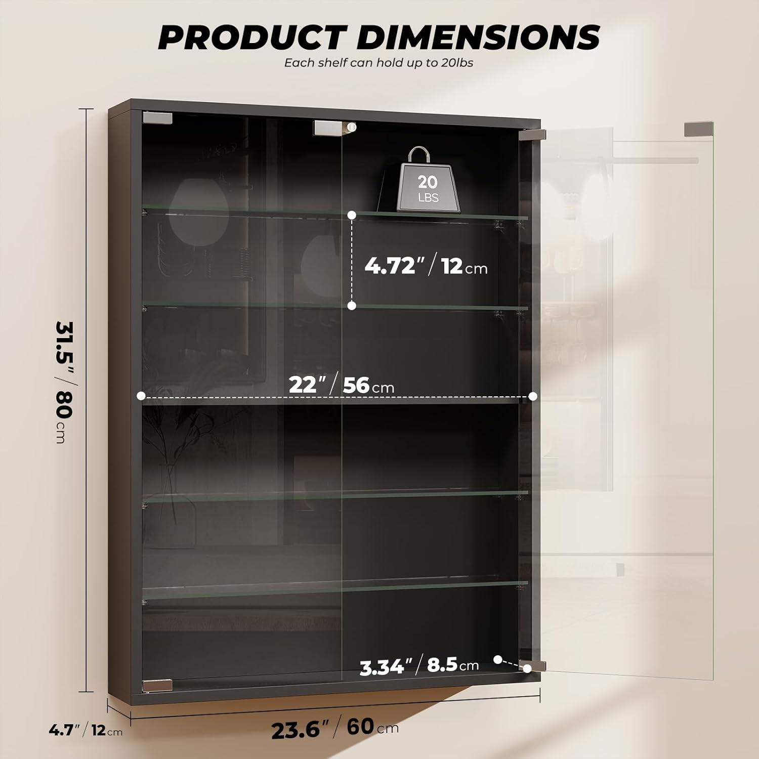 6-Tier Wall Display Case with  - Lighting & Home Decor Studio บทวิจารณ์และราคา