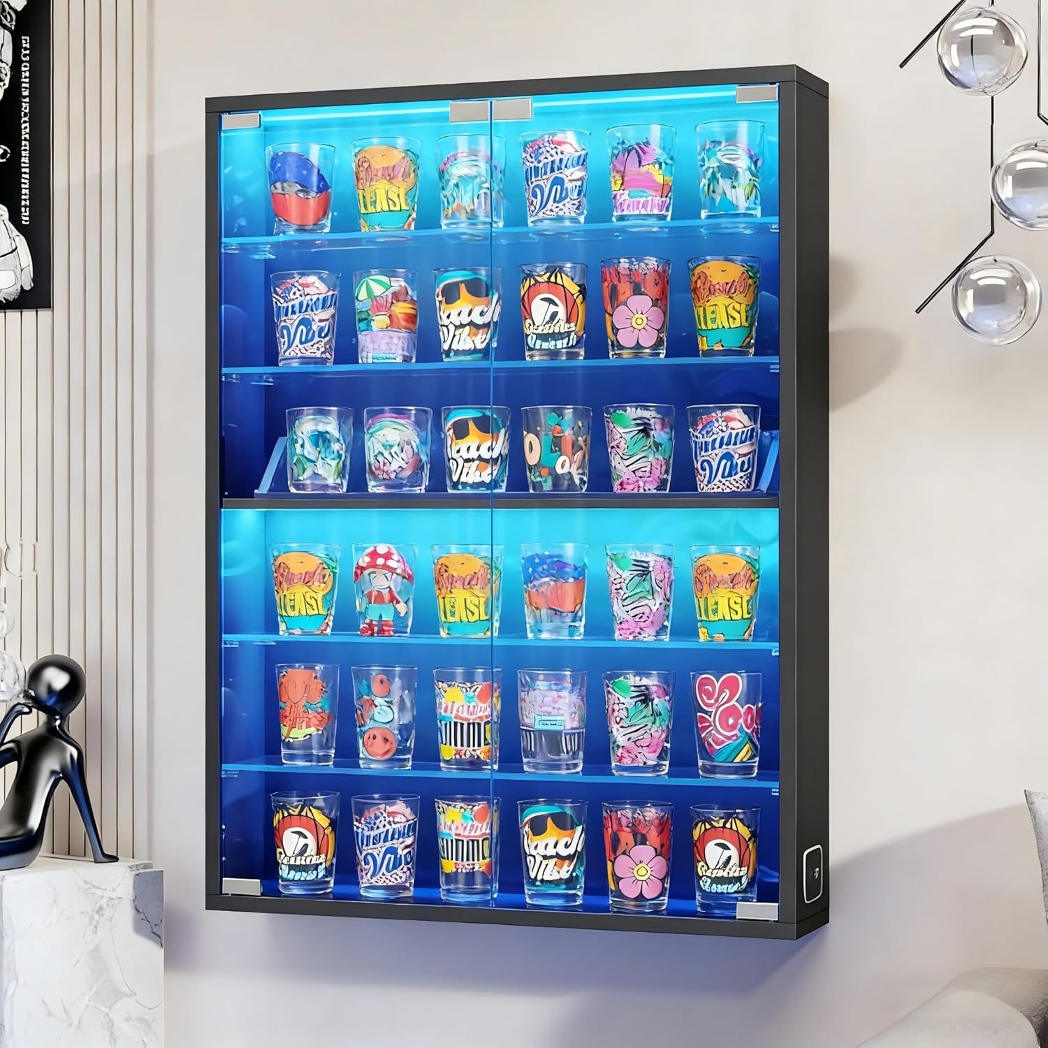 6-Tier Wall Display Case with  - Lighting & Home Decor Studio บทวิจารณ์และราคา
