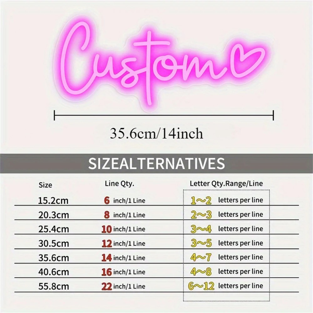 Custom LED Neon Sign Heart USB - Neon Sign Custom Led บทวิจารณ์และราคา