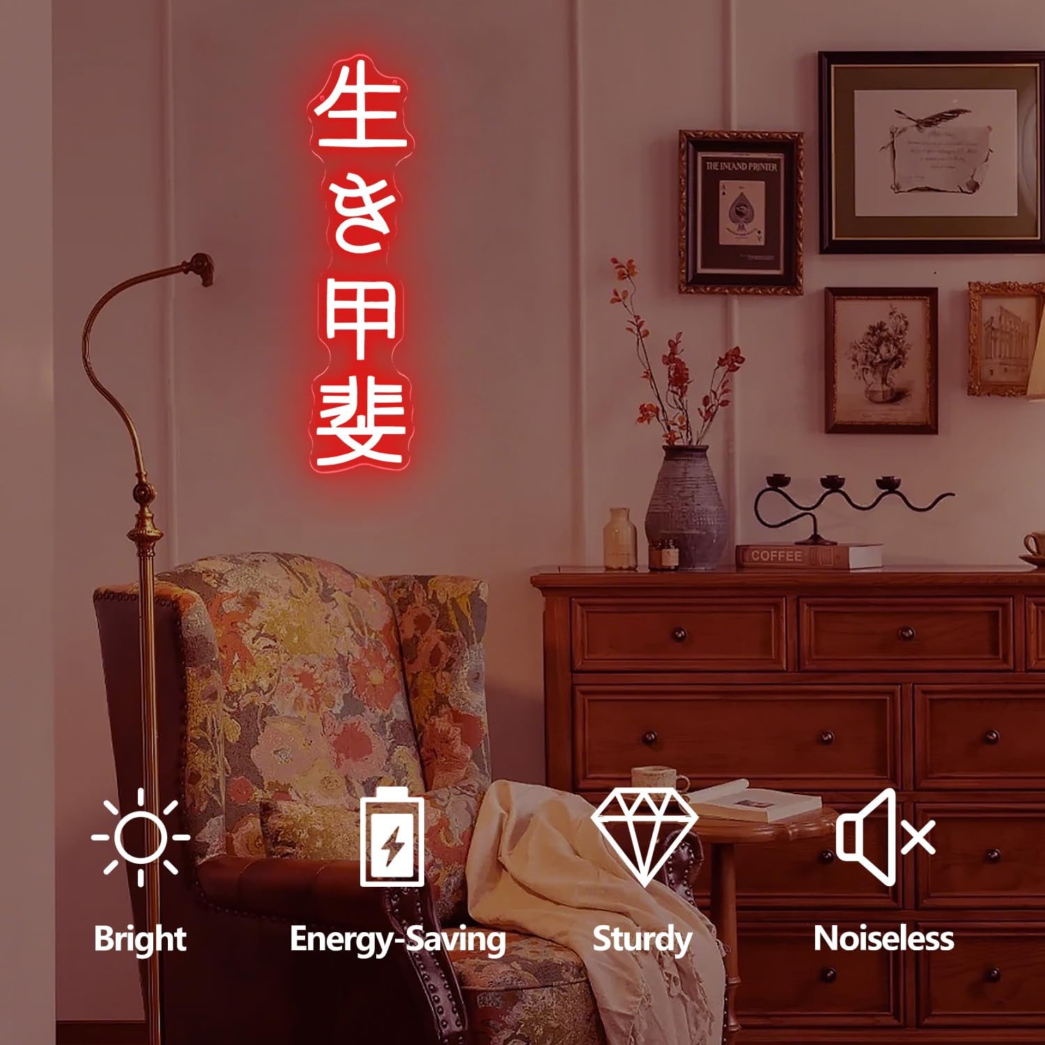 Japanese Birthday Ikigai Neon  - Lighting Decor Bedroom บทวิจารณ์และราคา