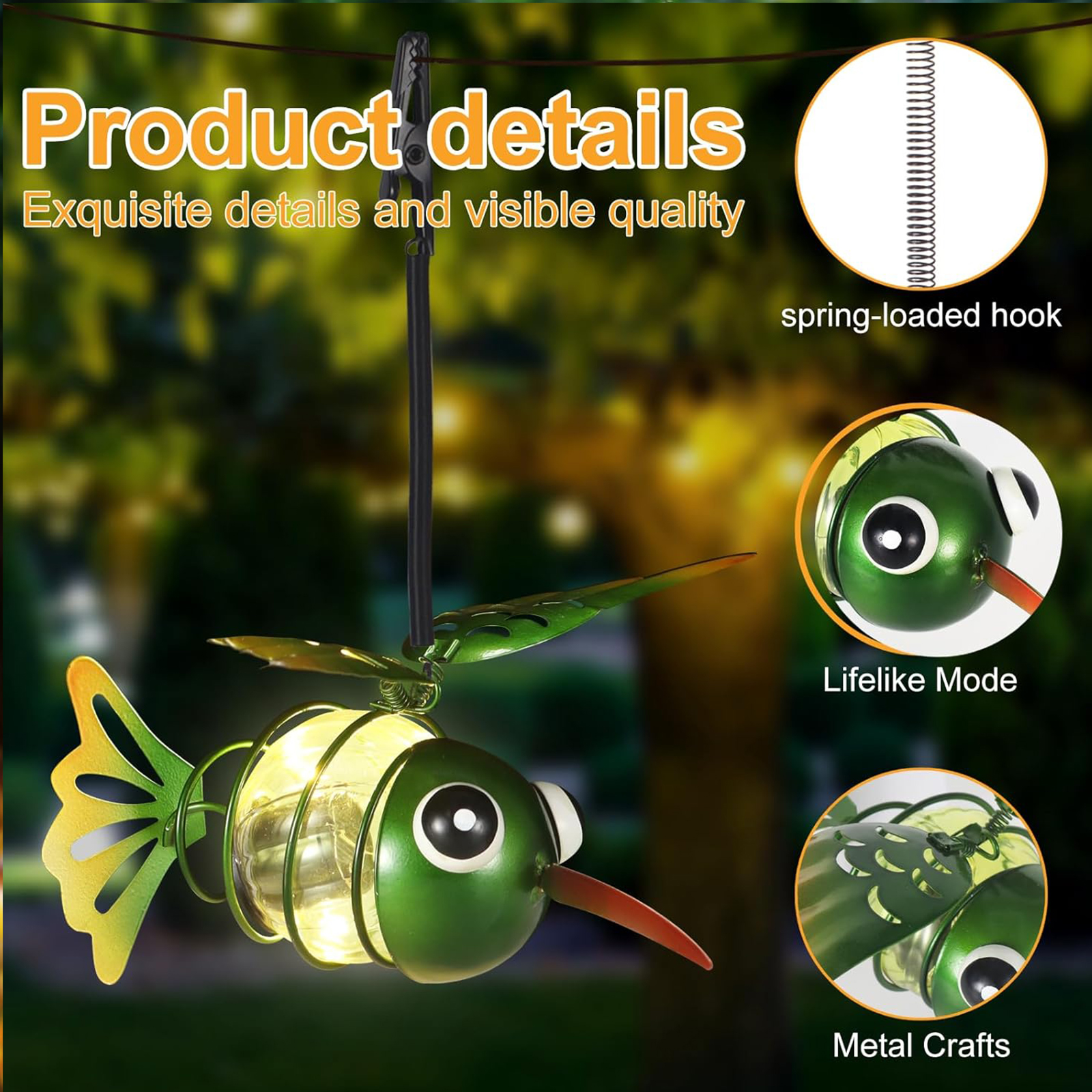 Solar Hanging Bug Light LED Si - Lighting Bug Decor บทวิจารณ์และราคา