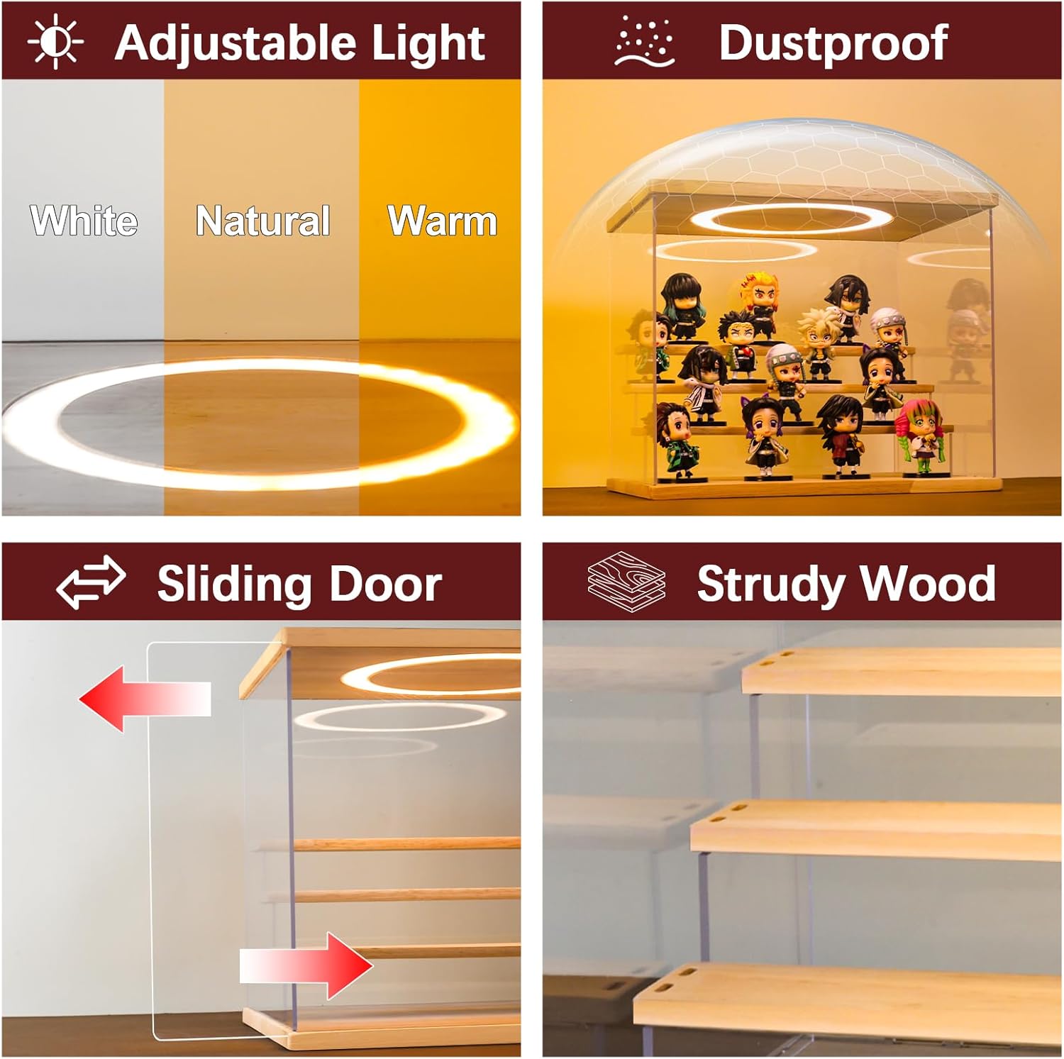 Acrylic Display Case with Adju - Lighting & Home Decor Studio บทวิจารณ์และราคา