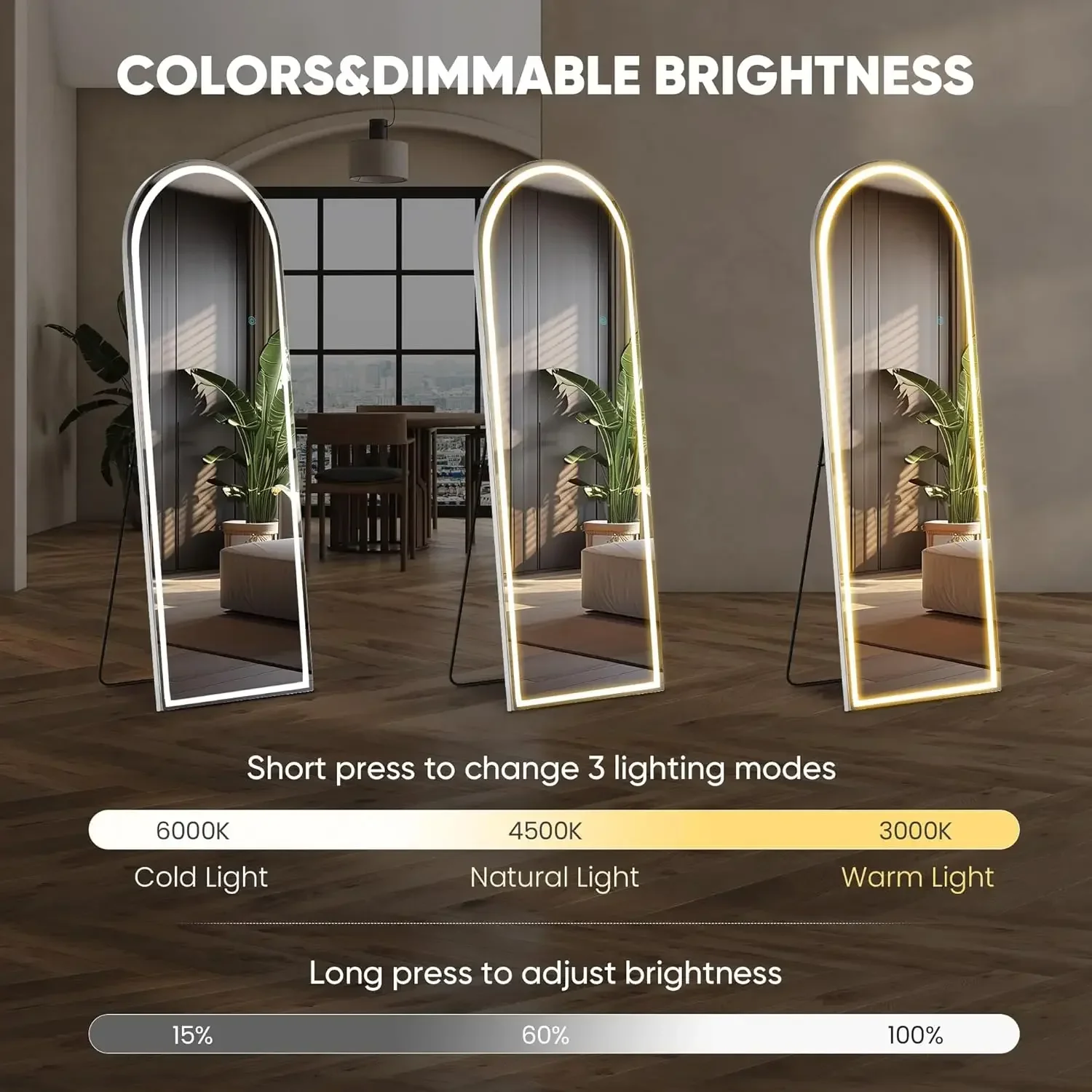 Full Body Wall Mirror with LED - Lighting Decoration Stand บทวิจารณ์และราคา