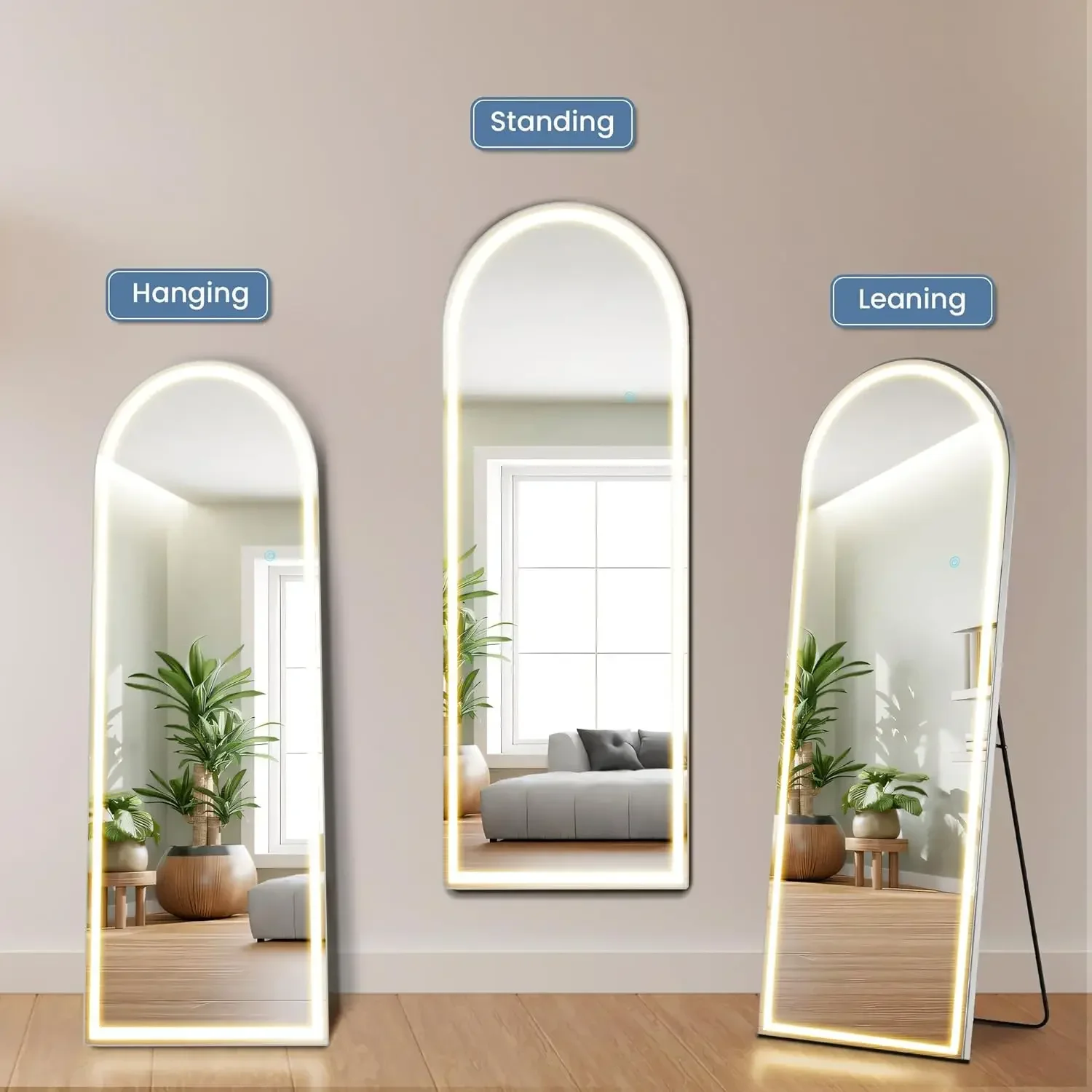 Full Body Wall Mirror with LED - Lighting Decoration Stand บทวิจารณ์และราคา