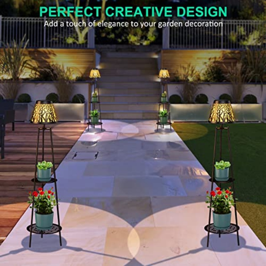 2 Pack Outdoor Solar Floor Lam - Led Lighting Decor บทวิจารณ์และราคา