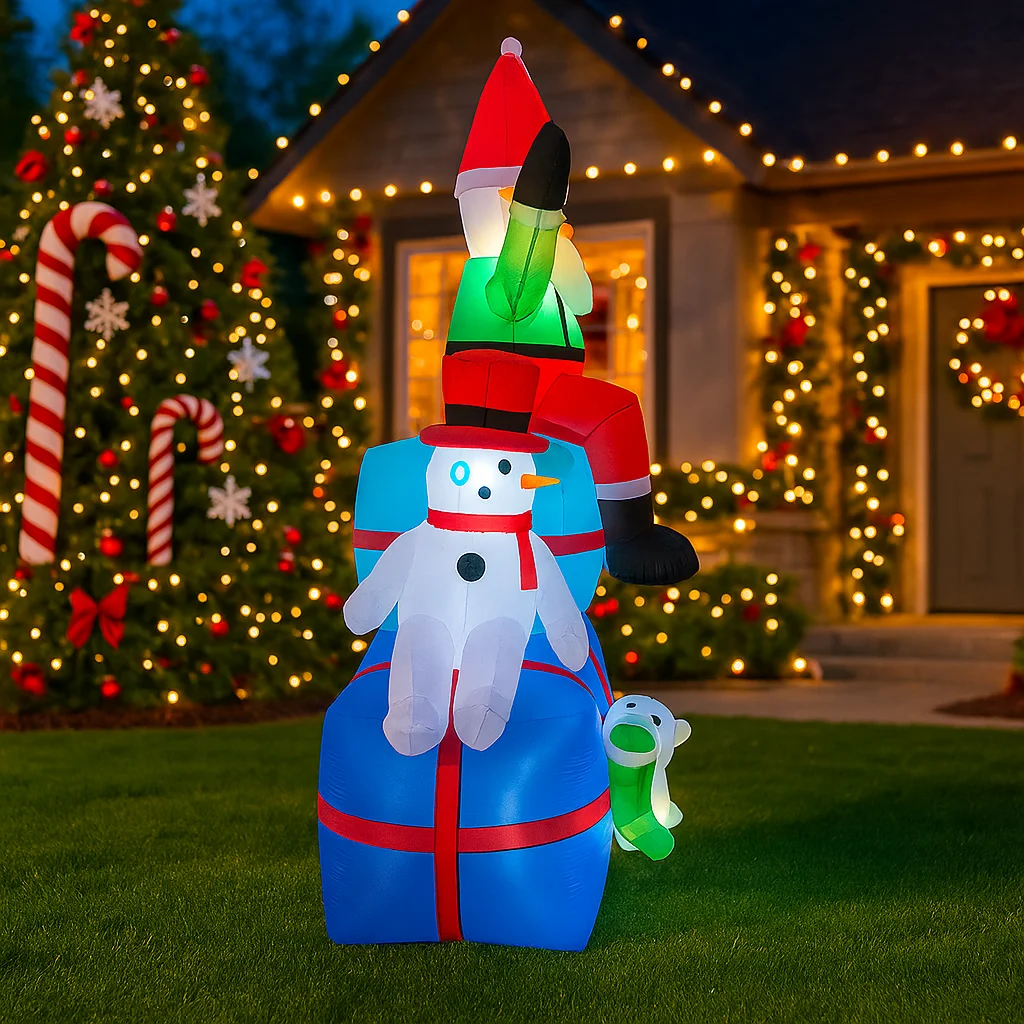 2.1M/6.8FT Snowman Santa Elf D - Santa'S Elves Holiday Lighting & Decor Llc บทวิจารณ์และราคา