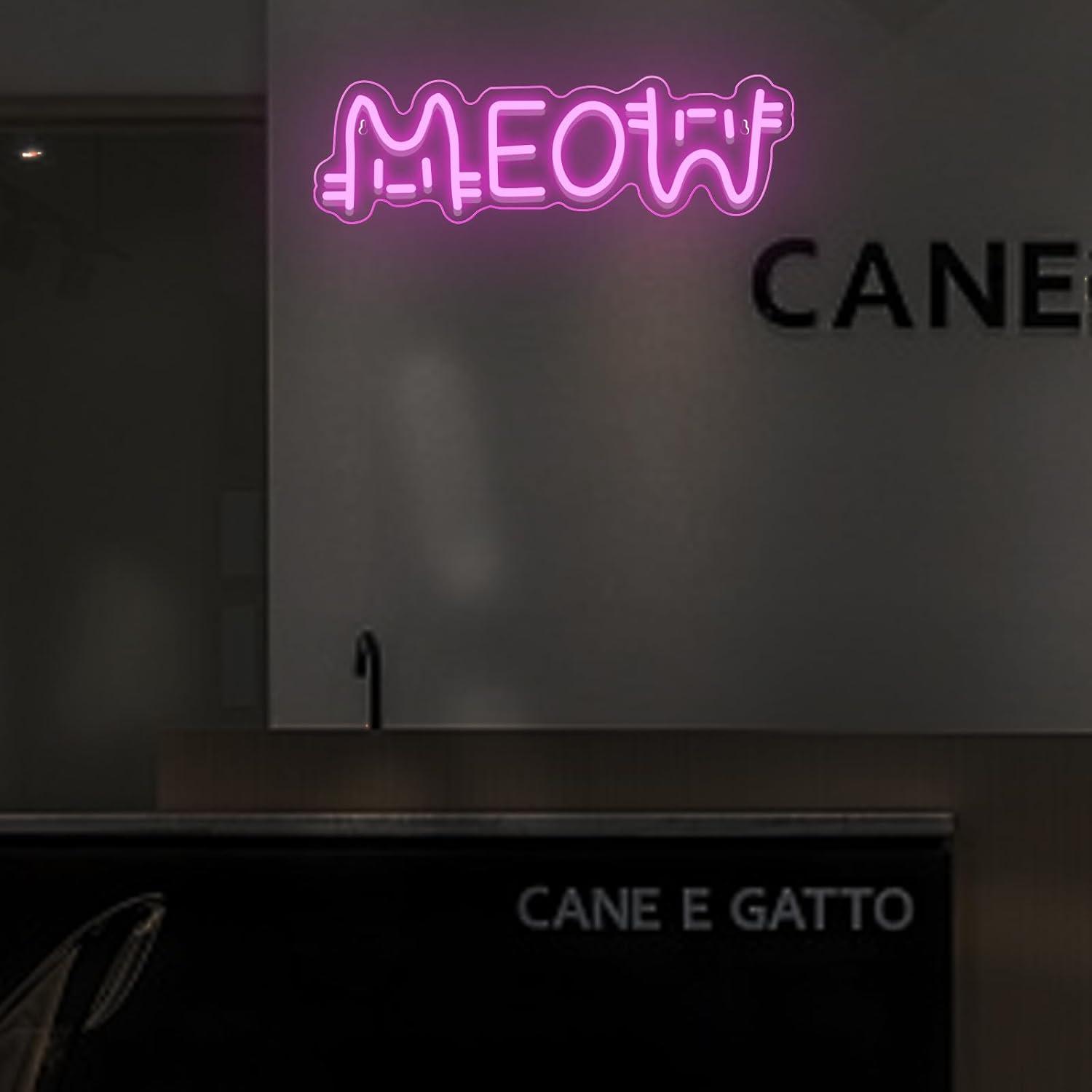 Meow Neon Sign Cat USB Powered - Lighting Decor For Home บทวิจารณ์และราคา