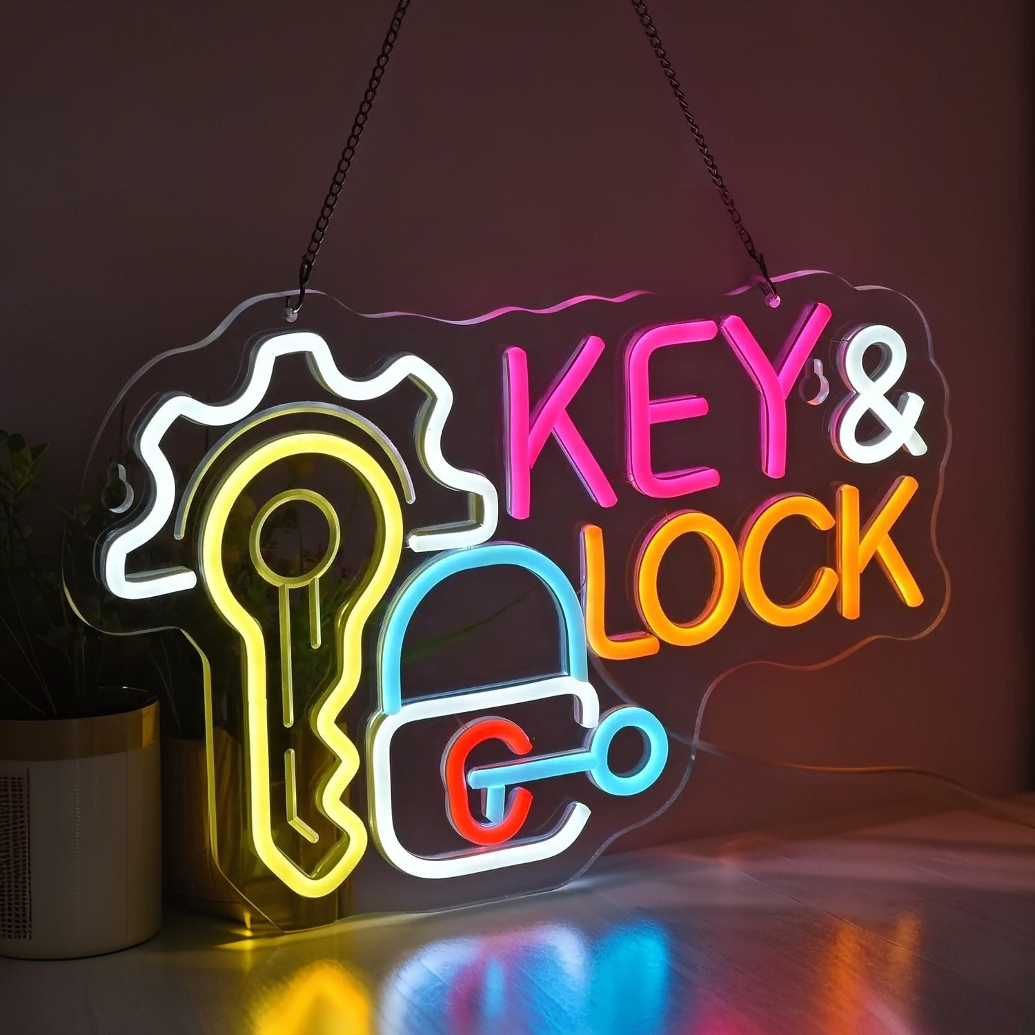 Key Lock Neon Sign Light Hangi - Lighting Decor Rentals บทวิจารณ์และราคา